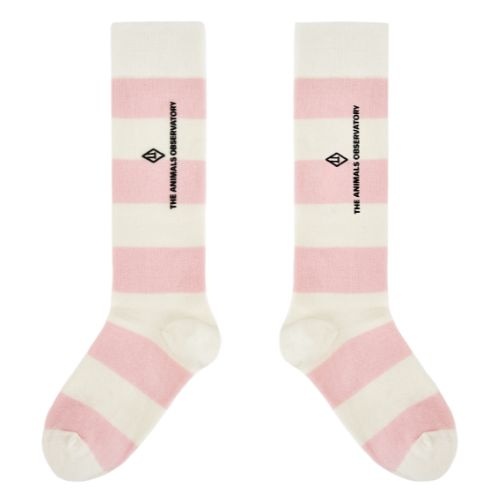 The Animals Observatory worm kid socks white stripes - sokken-1