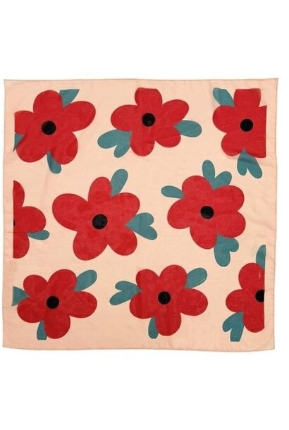 Piupiuchick chiffon bandana light pink w/ big flowers