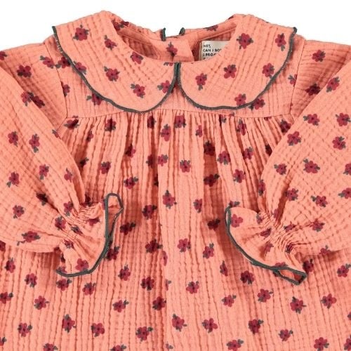 Piupiuchick baby dress pink w/ little flowers - jurk-3