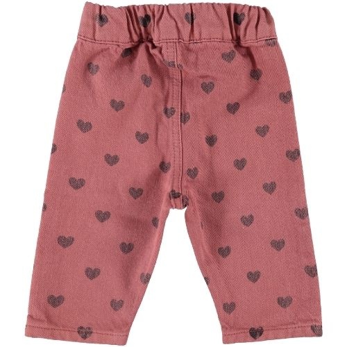 Piupiuchick baby trousers pink w/ black hearts - broek-5