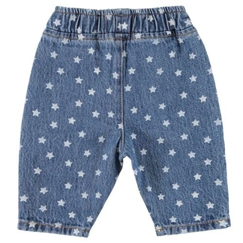 Piupiuchick baby trousers washed navy denim w/ stars - broek-6