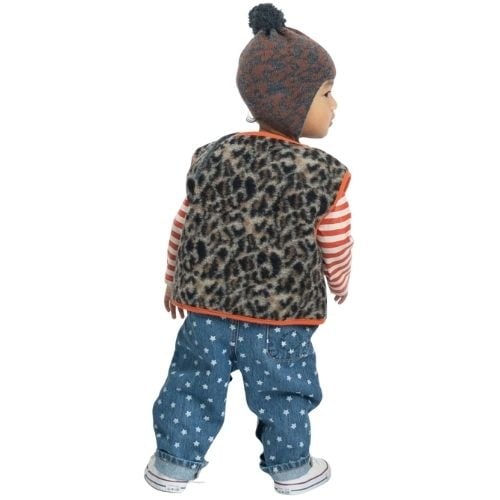 Piupiuchick baby trousers washed navy denim w/ stars - broek-3