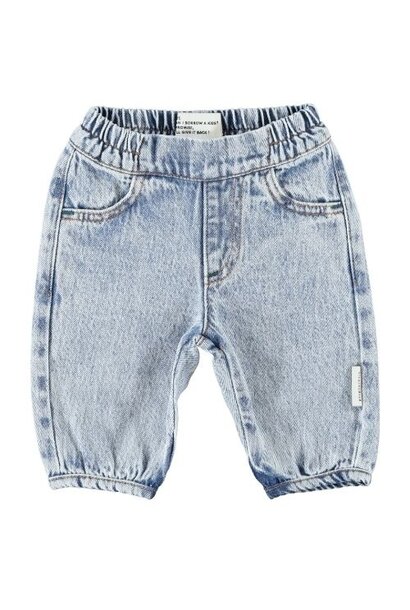 Piupiuchick baby trousers fadded light blue denim - broek