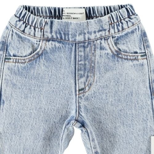 Piupiuchick baby trousers fadded light blue denim - broek-4