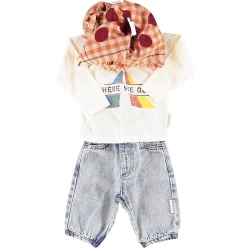 Piupiuchick baby trousers fadded light blue denim - broek-3