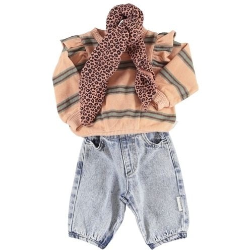 Piupiuchick baby trousers fadded light blue denim - broek-2