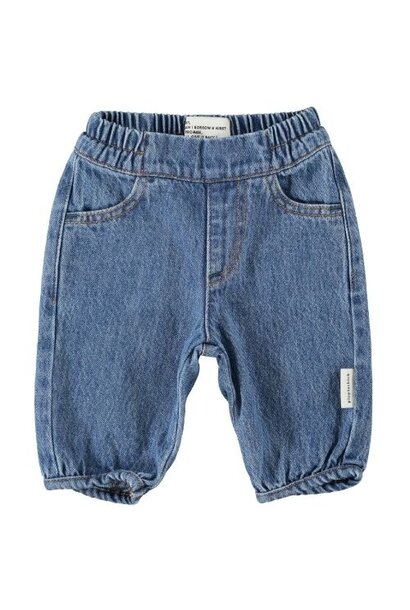 Piupiuchick baby trousers washed navy denim - broek