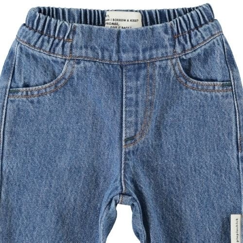Piupiuchick baby trousers washed navy denim - broek-3
