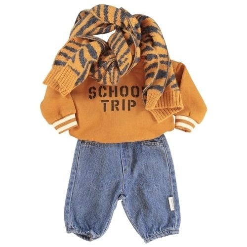 Piupiuchick baby trousers washed navy denim - broek-2