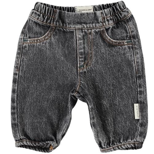 Piupiuchick baby trousers washed black denim - broek-1