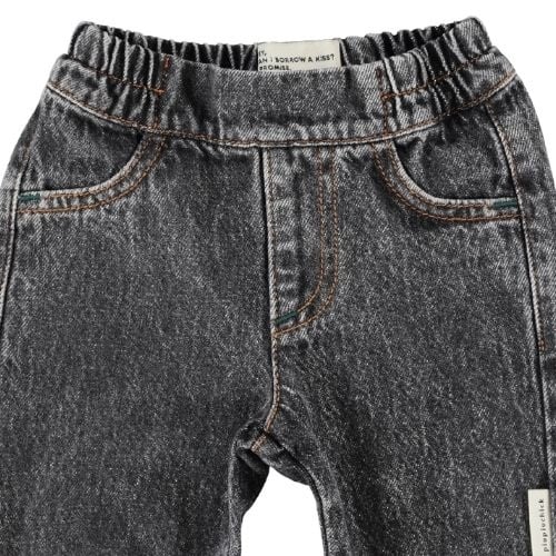 Piupiuchick baby trousers washed black denim - broek-3