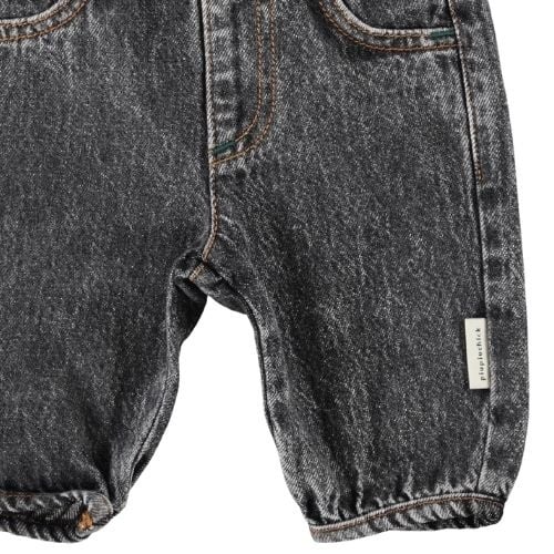Piupiuchick baby trousers washed black denim - broek-4