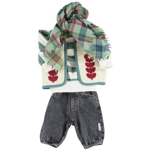 Piupiuchick baby trousers washed black denim - broek-2