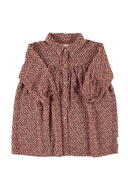 Piupiuchick short dress pink w/ animal print - jurk