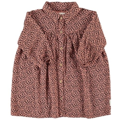 Piupiuchick short dress pink w/ animal print - jurk-1