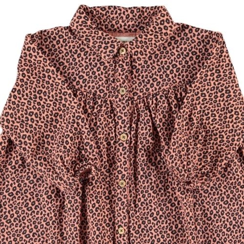 Piupiuchick short dress pink w/ animal print - jurk-2