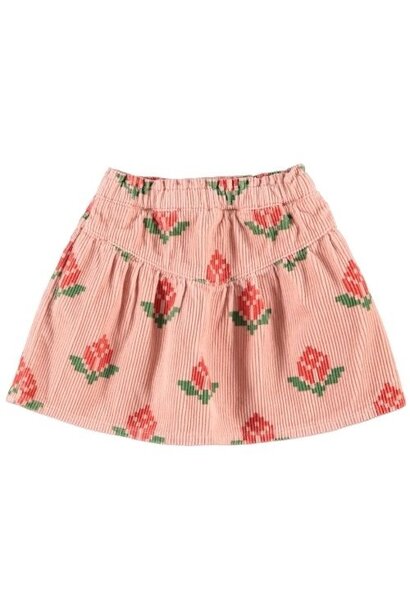Piupiuchick short skirt pink w/ big flowers - rok