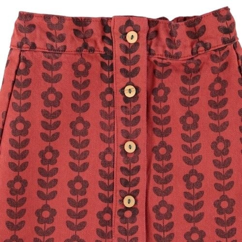Piupiuchick short skirt bordeaux w/ black flowers - rok-3