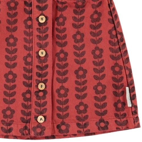 Piupiuchick short skirt bordeaux w/ black flowers - rok-4