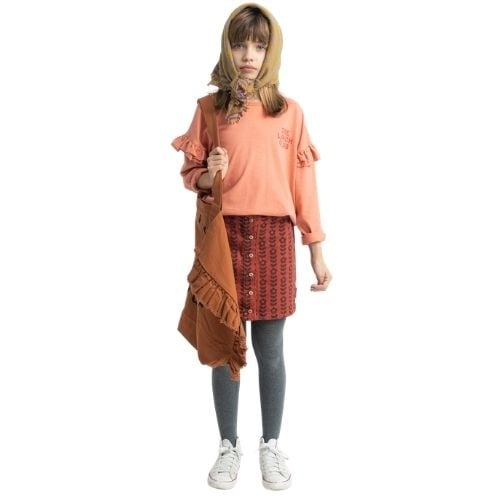 Piupiuchick short skirt bordeaux w/ black flowers - rok-2