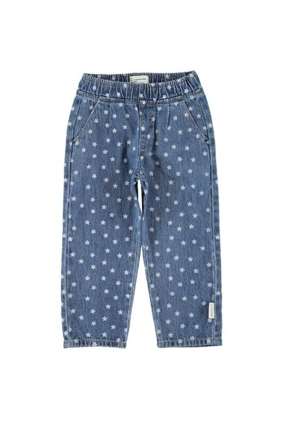 Piupiuchick trousers washed navy denim w/ stars - broek