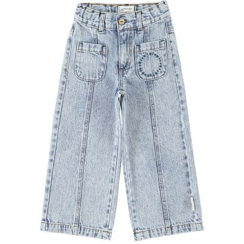 Piupiuchick flare trousers fadded light blue denim - broek-1