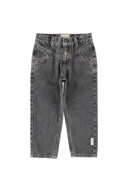 Piupiuchick mom fit trousers washed black denim - broek