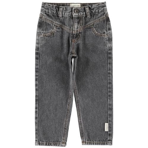 Piupiuchick mom fit trousers washed black denim - broek-1