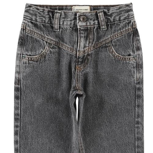 Piupiuchick mom fit trousers washed black denim - broek-4