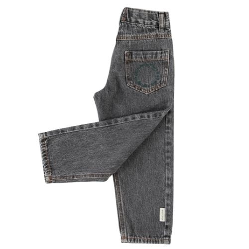 Piupiuchick mom fit trousers washed black denim - broek-3