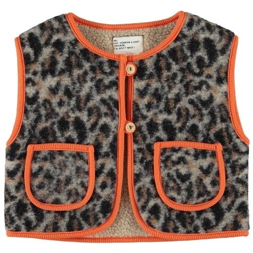 Piupiuchick waistcoat grey animal print-1