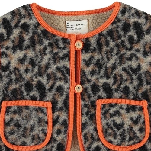 Piupiuchick waistcoat grey animal print-5
