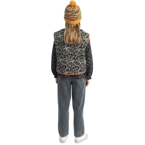 Piupiuchick waistcoat grey animal print-4