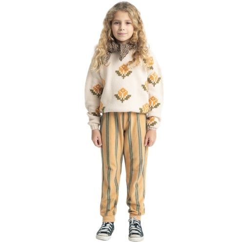 Piupiuchick jogging pants sand w/ double stripes - broek-3