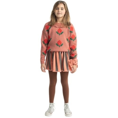 Piupiuchick short skirt pink & green stripes - rok-2
