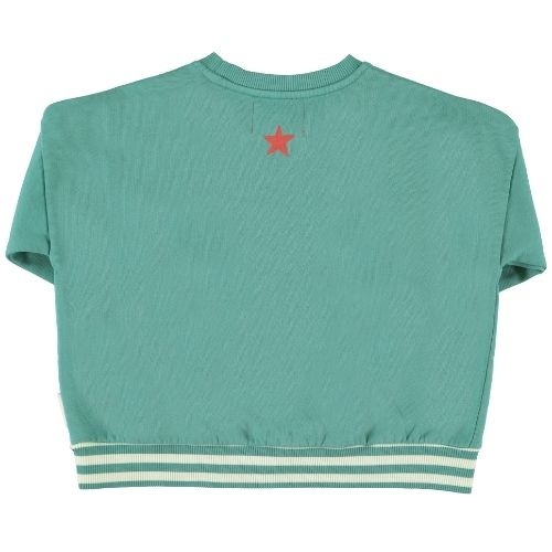 Piupiuchick sweatshirt green w/ "here we go" print - trui-6