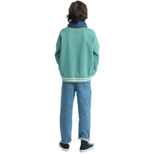 Piupiuchick sweatshirt green w/ "here we go" print - trui-3
