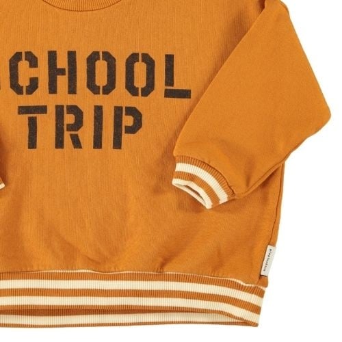 Piupiuchick sweatshirt camel w/ "school trip" print - trui-5