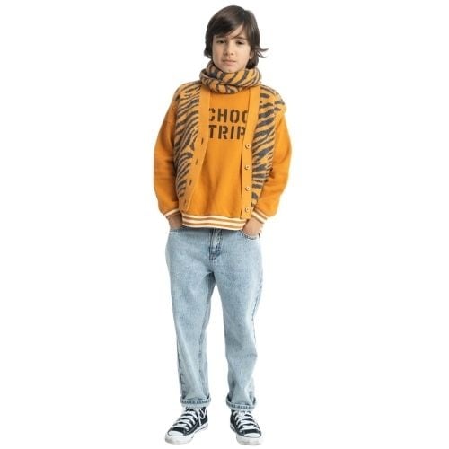 Piupiuchick sweatshirt camel w/ "school trip" print - trui-3