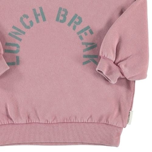 Piupiuchick oversized sweatshirt pink w/ "lunch break" print - trui-6