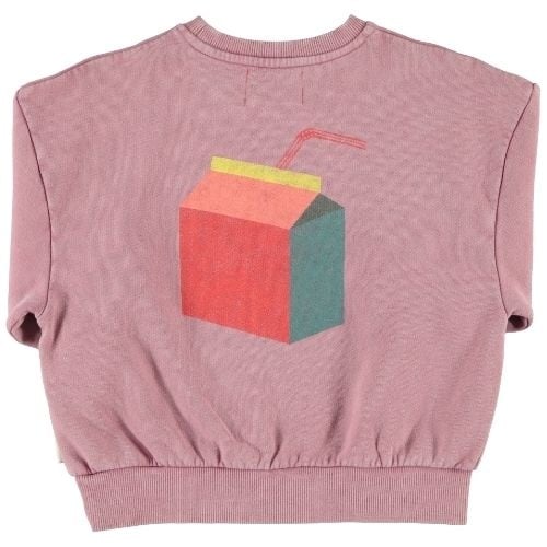 Piupiuchick oversized sweatshirt pink w/ "lunch break" print - trui-7