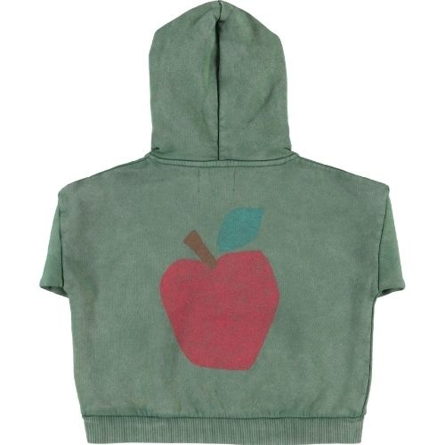 Piupiuchick hoodie green w/ apple print - trui-7