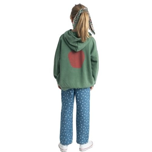 Piupiuchick hoodie green w/ apple print - trui-3
