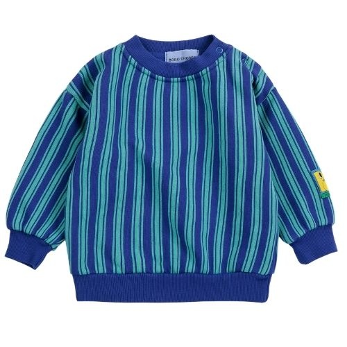 Bobo Choses booo bo choses tag stripes sweatshirt blue-1