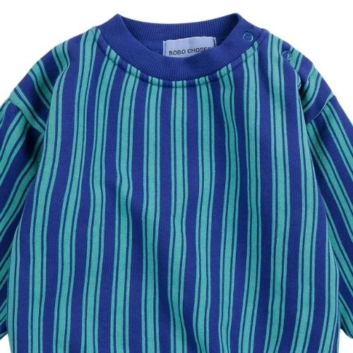 Bobo Choses booo bo choses tag stripes sweatshirt blue-4