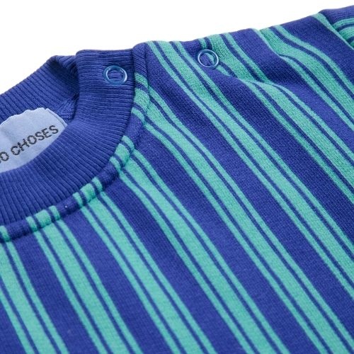 Bobo Choses booo bo choses tag stripes sweatshirt blue-6