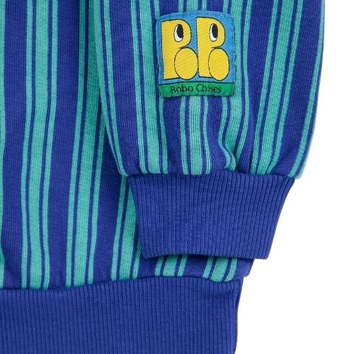 Bobo Choses booo bo choses tag stripes sweatshirt blue-8