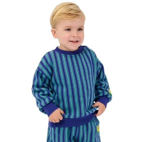 Bobo Choses booo bo choses tag stripes sweatshirt blue-2
