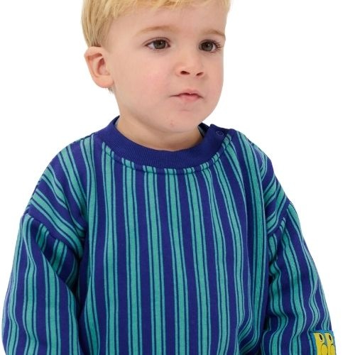 Bobo Choses booo bo choses tag stripes sweatshirt blue-3