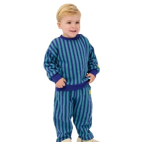 Bobo Choses booo bo choses tag stripes jogging pants blue-2